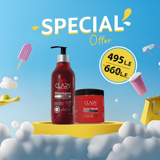 Offer Clary Shampoo + Hair mask for Dry & Damaged Hair