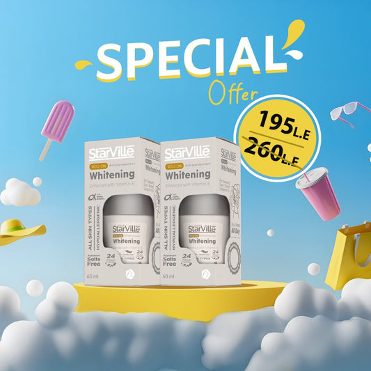 50% discount 2nd peice Starville Roll On 60ml Whitening (Fragrance Free)