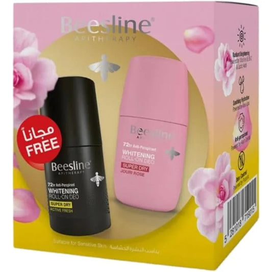 Beesline White. Roll On Jouri Rose+active Fresh of