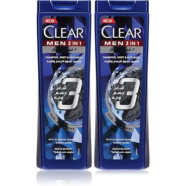 Clear Men SH.190ml 3X1 With Active Charcoal