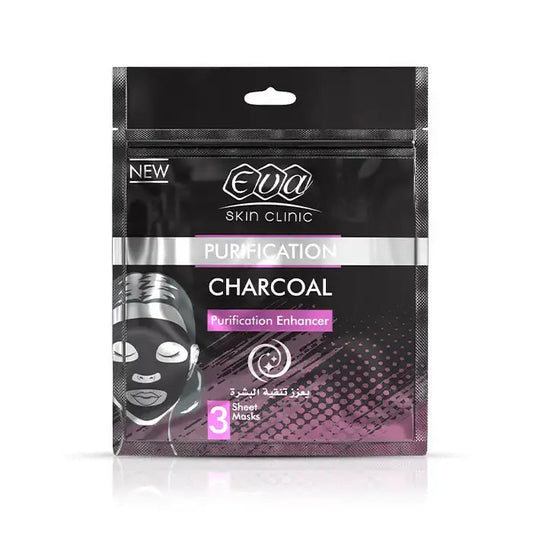Eva Skin Clinic Charcoal Sheet Mask 3 Pcs