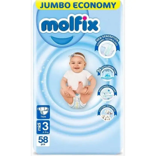 Molfix Baby Diapers NO.3 Midi (58 Pcs)
