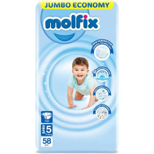 Molfix Baby Diapers NO.5 Junior (58 Pcs)