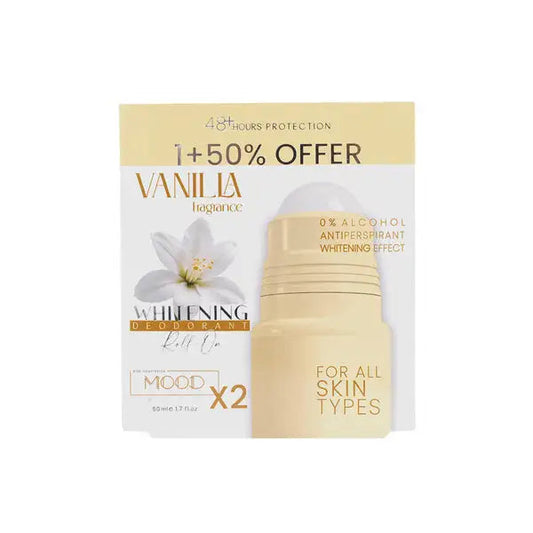 Mood Whitening Deodorant Roll On 50ML Vanilla 1+50% off